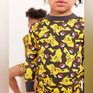 Hanna Andersson X  Pokemon Pikachu Long Sleeve Pajama TOP ONLY Size 6-7 Years